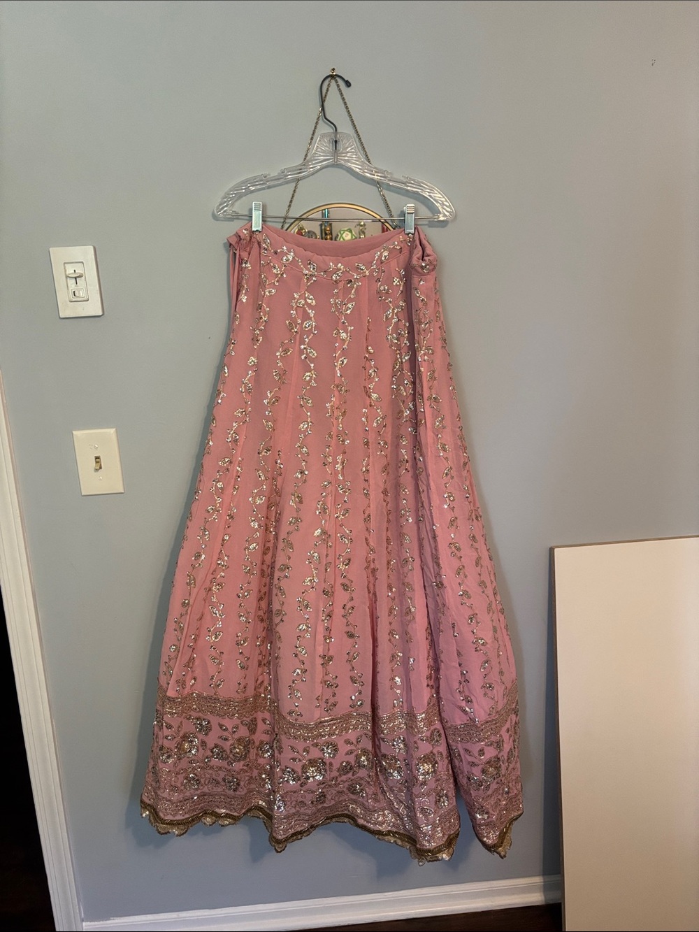 Embellished Pink A-Line Lehenga